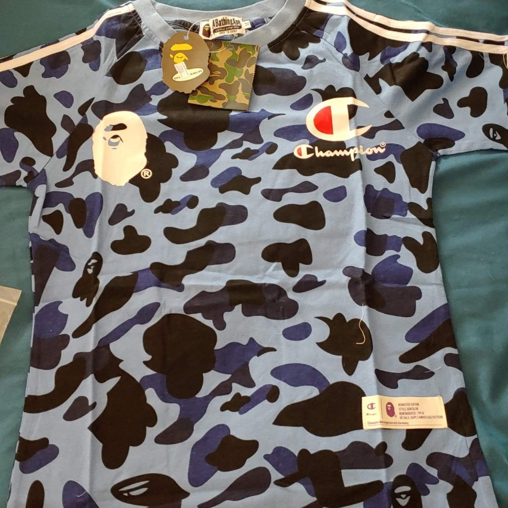 Mens Bape x Champion colab T